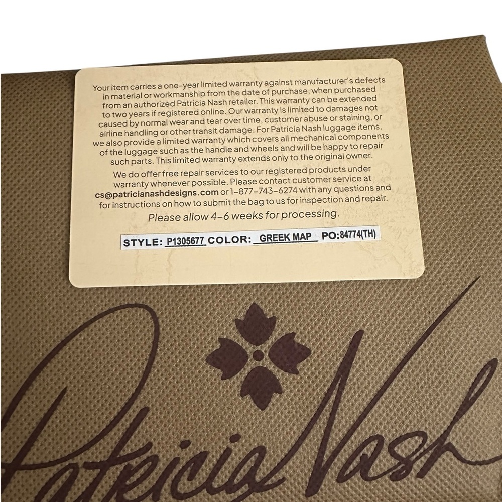 Patricia Nash Verzi Leather Greek World Map Studded Bottom Tote + Dust Bag Nwt❤️ - Picture 7 of 9